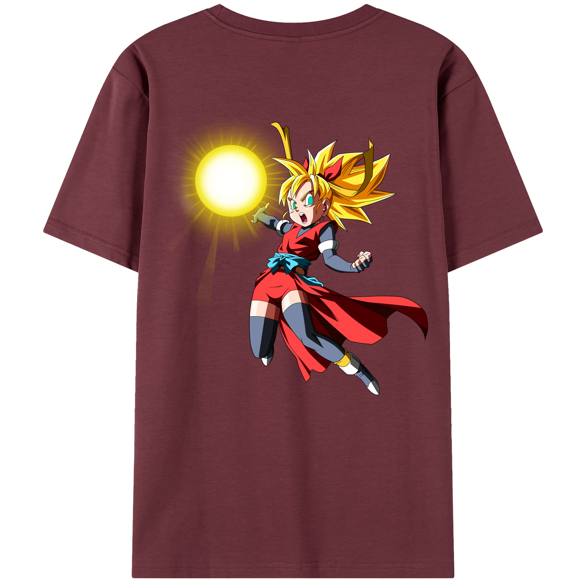 （画像用） ドラゴンボール カリフラ DRAGON BALL Caulifla 綿100％半袖Tシャツ（背面プリント）